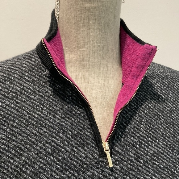 Ted Baker London Grey Wool Zip V neck Sweater Small Medium Fit 3 - Picture 13 of 16